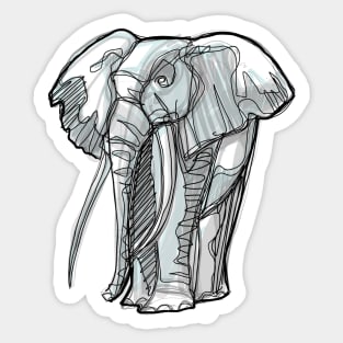 Elephant digital hand drawn illustration Sticker